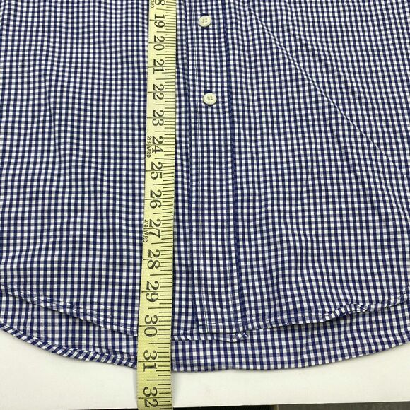 Chaps Shirt Mens Large Blue Plaid Ralph Lauren Button-Up Business Casual‎ Camp - Picture 10 of 10